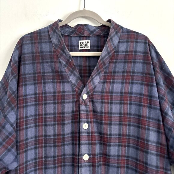 Frapbois Half Japanese Brand Blue and Red Plaid Long Sleeve Dress Women’s Size 1 - Picture 2 of 12